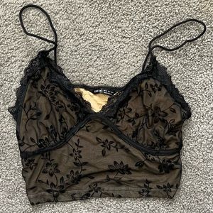 Black Lace Nude Tank